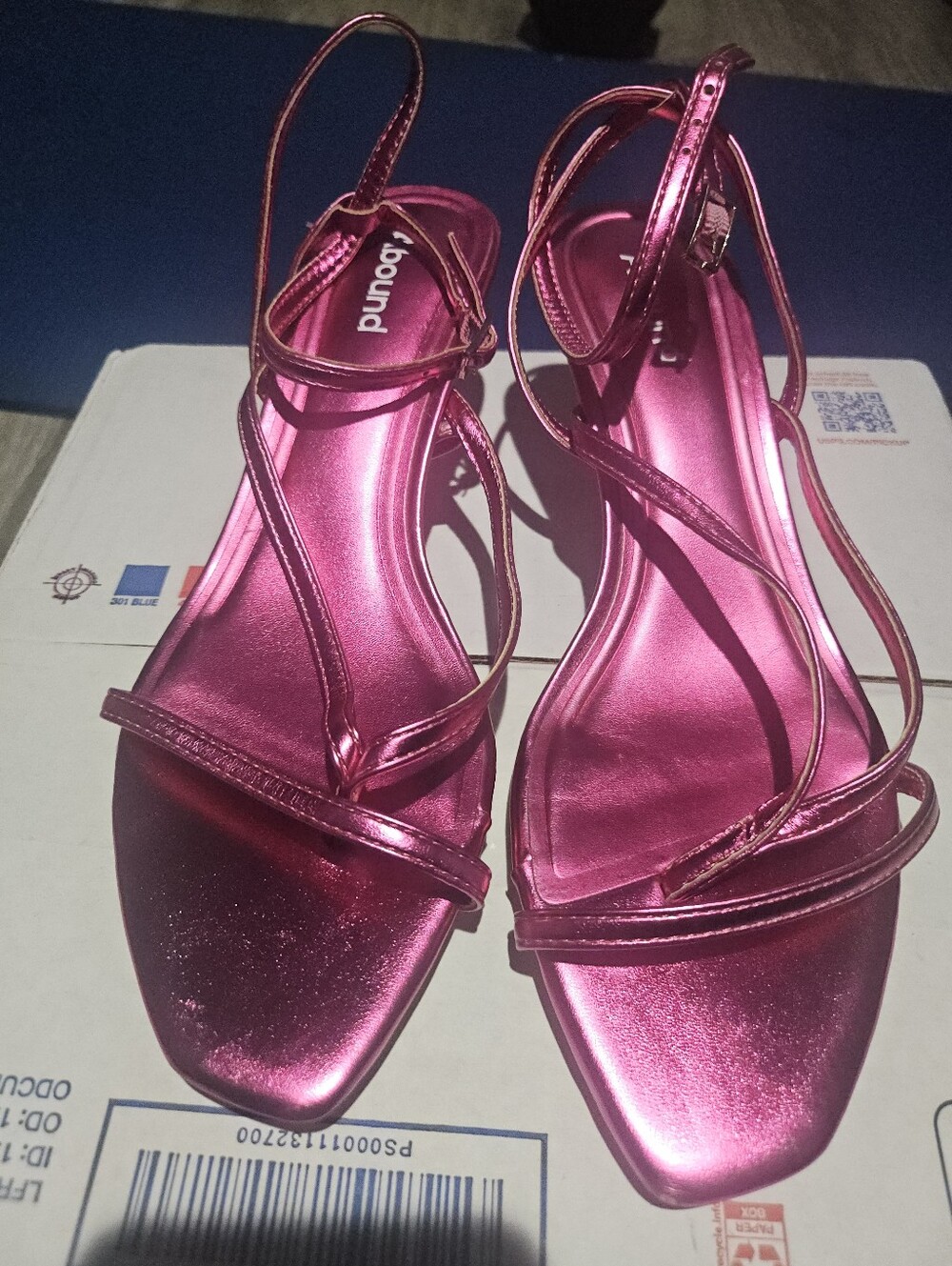 Abound Metallic Hot Pink Strappy Low Heel Sandals